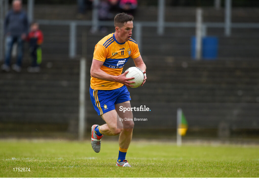 22 June 2019; Eoin Cleary of Clare during the GAA Football All-Ireland Senior Championship Round 2 match between Leitrim and Clare at Avantcard Páirc Seán Mac Diarmada in Carrick-on-Shannon, Leitrim. Photo by Daire Brennan/Sportsfile