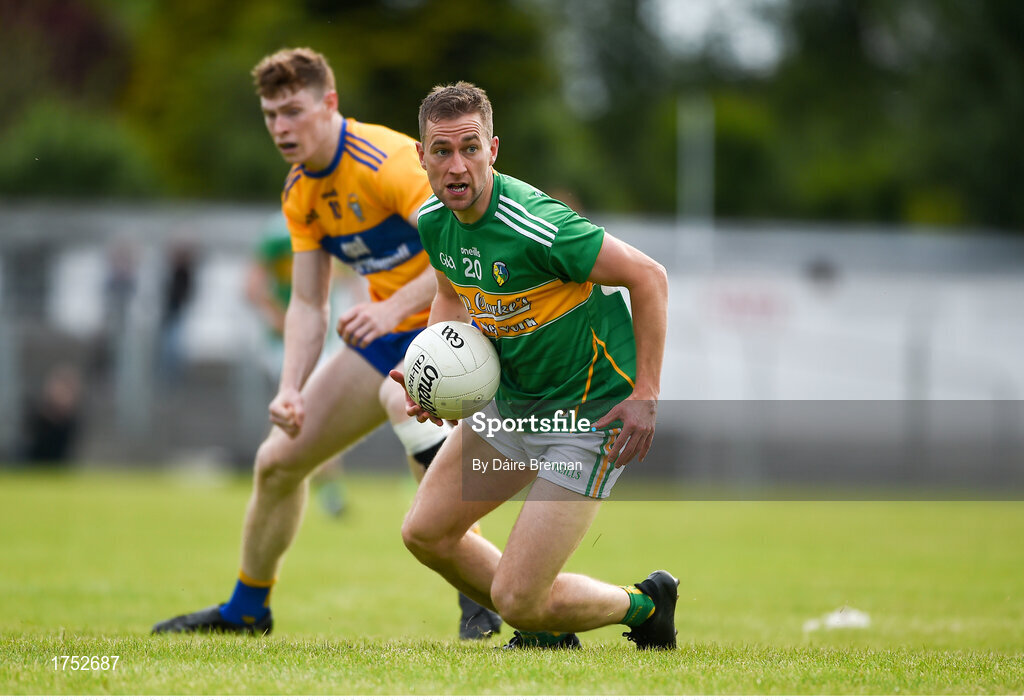22 June 2019; Evan Sweeney of Leitrim during the GAA Football All-Ireland Senior Championship Round 2 match between Leitrim and Clare at Avantcard Páirc Seán Mac Diarmada in Carrick-on-Shannon, Leitrim. Photo by Daire Brennan/Sportsfile