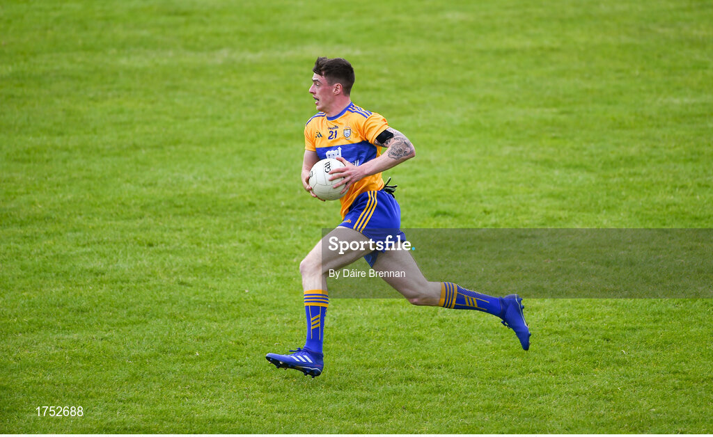 22 June 2019; Kieran Malone of Clare during the GAA Football All-Ireland Senior Championship Round 2 match between Leitrim and Clare at Avantcard Páirc Seán Mac Diarmada in Carrick-on-Shannon, Leitrim. Photo by Daire Brennan/Sportsfile