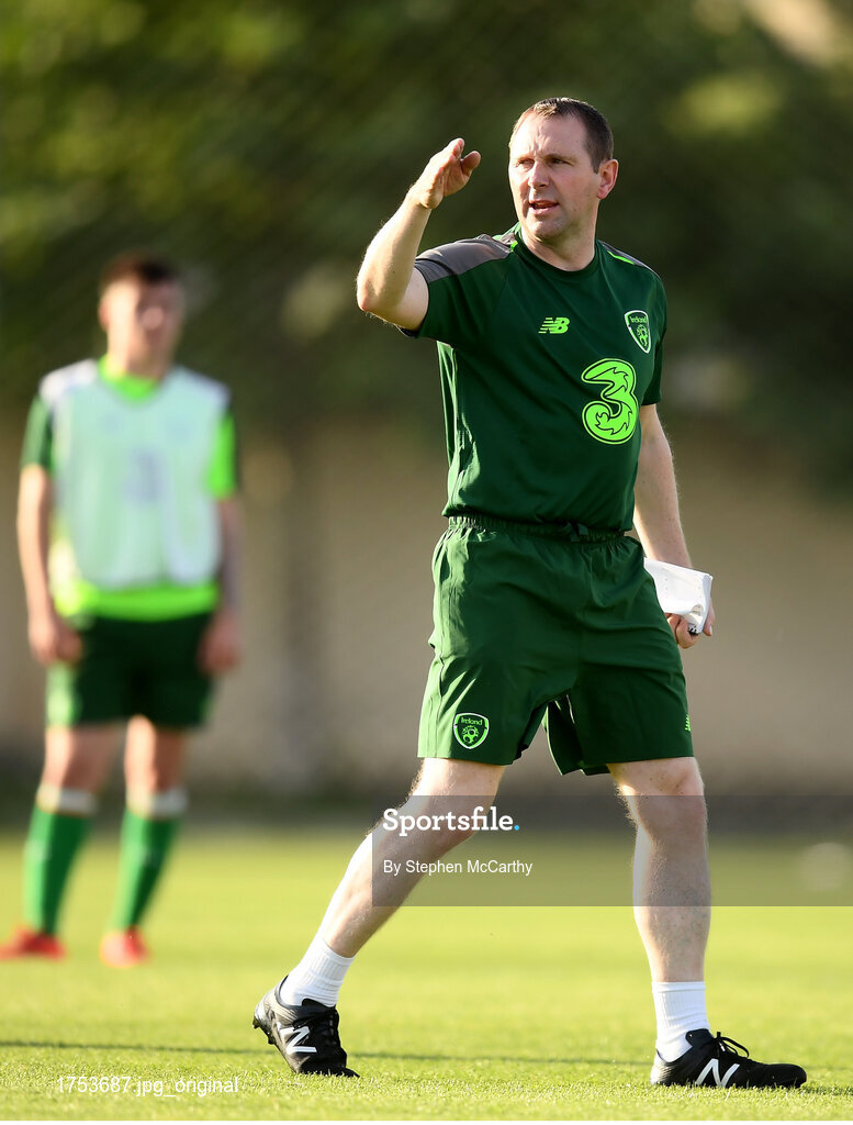13 July 2019; Republic of Ireland head coach Tom Mohan during a training session prior to the start of the 2019 UEFA European U19 Championships at the FFA Technical Centre in Yerevan, Armenia. Photo by Stephen McCarthy/Sportsfile