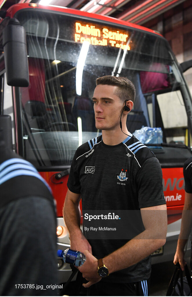 13 July 2019; Dublin corner back Brian Fenton arrives for the GAA Football All-Ireland Senior Championship Quarter-Final Group 2 Phase 1 match between Dublin and Cork at Croke Park in Dublin. Photo by Ray McManus/Sportsfile