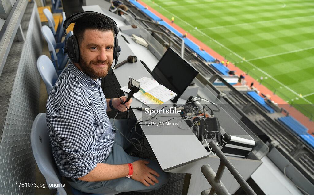 21 July 2019; GAA commentstor and sports presenter on Ocean FM Paddy McGill before the GAA Football All-Ireland Senior Championship Quarter-Final Group 1 Phase 2 match between Kerry and Donegal at Croke Park in Dublin. Photo by Ray McManus/Sportsfile