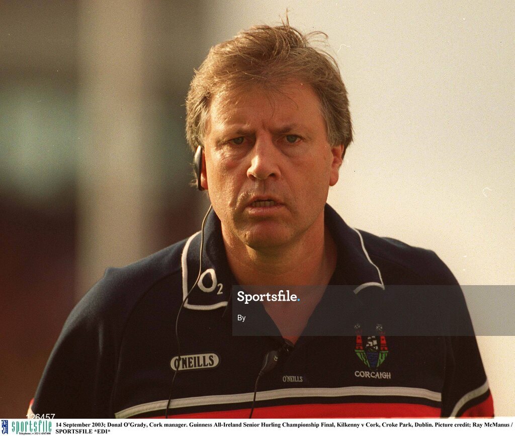 14 September 2003; Donal O'Grady, Cork manager. Guinness All-Ireland Senior Hurling Championship Final, Kilkenny v Cork, Croke Park, Dublin. Picture credit; Ray McManus / SPORTSFILE