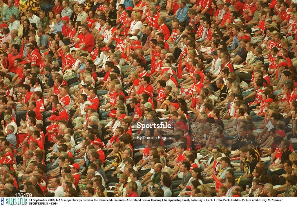 14 September 2003; GAA supporters pictured in the Canal end. Guinness All-Ireland Senior Hurling Championship Final, Kilkenny v Cork, Croke Park, Dublin. Picture credit; Damien Eagers / SPORTSFILE *EDI*