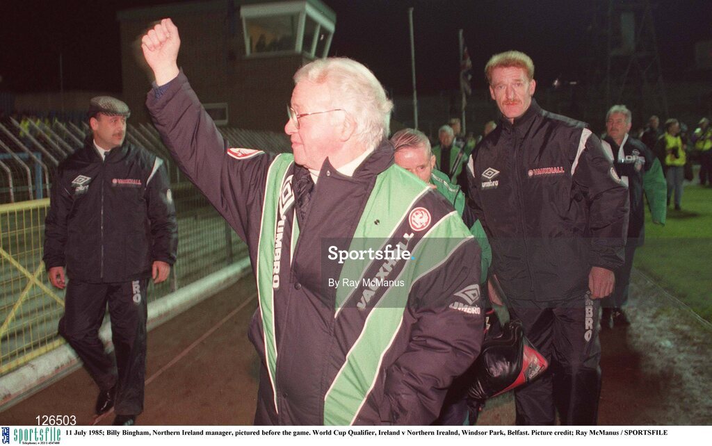 11 July 1985; Billy Bingham, Northern Ireland manager, pictured before the game. World Cup Qualifier, Ireland v Northern Irealnd, Windsor Park, Belfast. Picture credit; Ray McManus / SPORTSFILE
