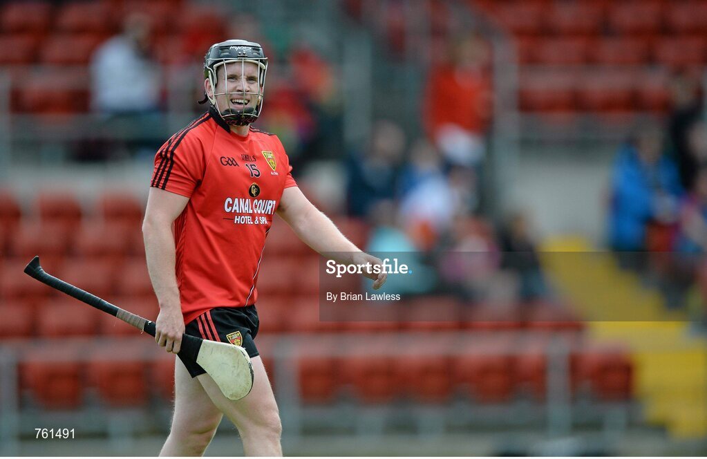 16 June 2013; James Coyle, Down, after scoring his side's first goal. Ulster GAA Hurling Senior Championship Quarter-Final, Down v Armagh, Páirc Esler, Newry, Co. Down. Picture credit: Brian Lawless / SPORTSFILE