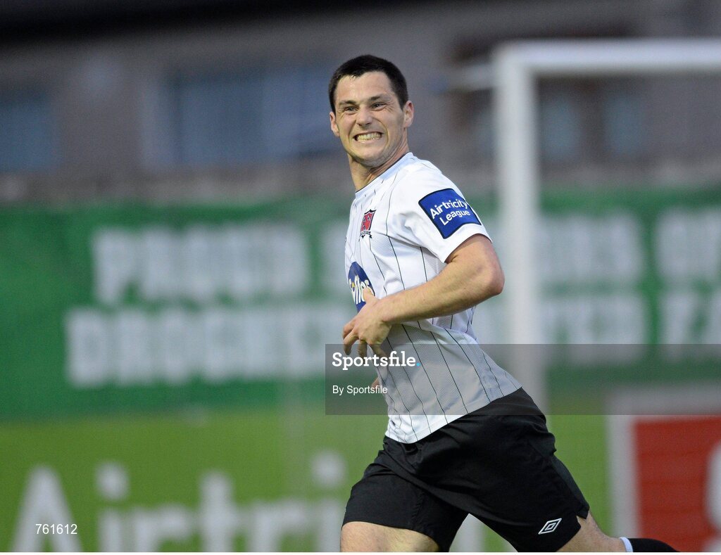 10 June 2013; Patrick Hoban, Dundalk, celebrates after scoring his side's first goal. Airtricity League Premier Division, Drogheda United v Dundalk, Hunky Dorys Park, Drogheda, Co. Louth. Photo by Sportsfile