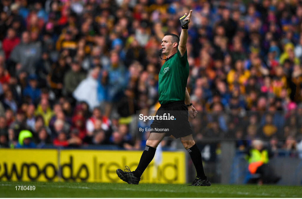 18 August 2019; Referee James Owens during the GAA Hurling All-Ireland Senior Championship Final match between Kilkenny and Tipperary at Croke Park in Dublin. Photo by Eóin Noonan/Sportsfile