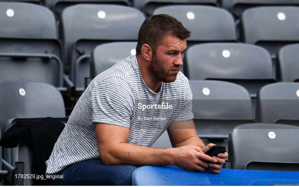 25 August 2019; Leinster rugby player Sean O'Brien in attendance during the TG4 All-Ireland Ladies Senior Football Championship Semi-Final match between Galway and Mayo at Croke Park in Dublin. Photo by Sam Barnes/Sportsfile