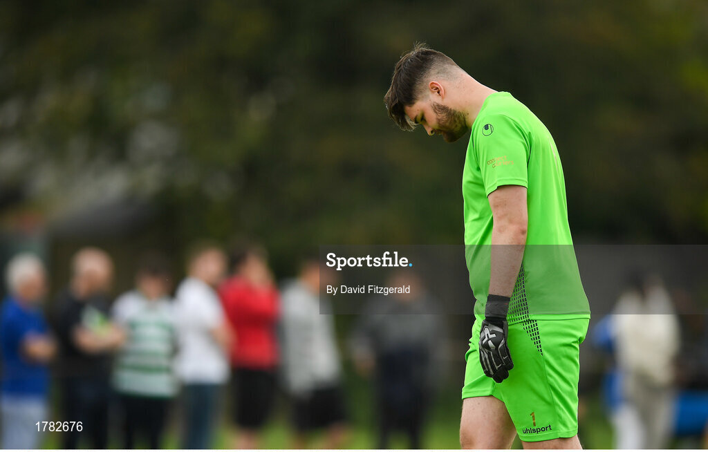 25 August 2019; Lucan United goalkeeper Ian Molloy during the Extra.ie FAI Cup Second Round match between Crumlin United and Lucan United at CBS Captain's Road in Crumlin, Dublin. Photo by David Fitzgerald/Sportsfile