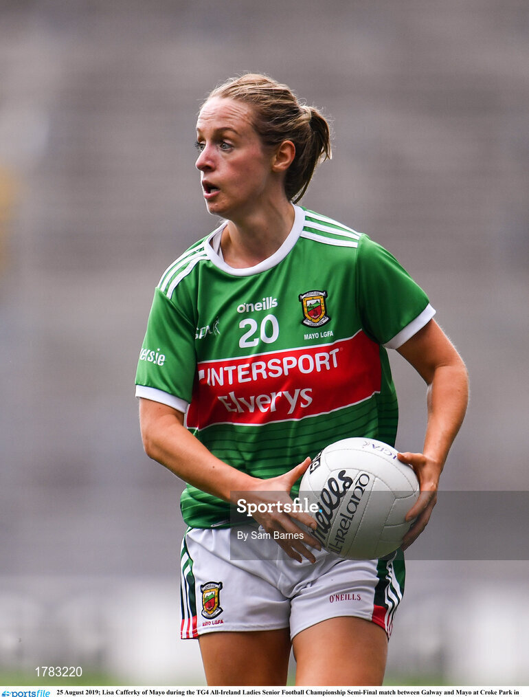 25 August 2019; Lisa Cafferky of Mayo during the TG4 All-Ireland Ladies Senior Football Championship Semi-Final match between Galway and Mayo at Croke Park in Dublin. Photo by Sam Barnes/Sportsfile