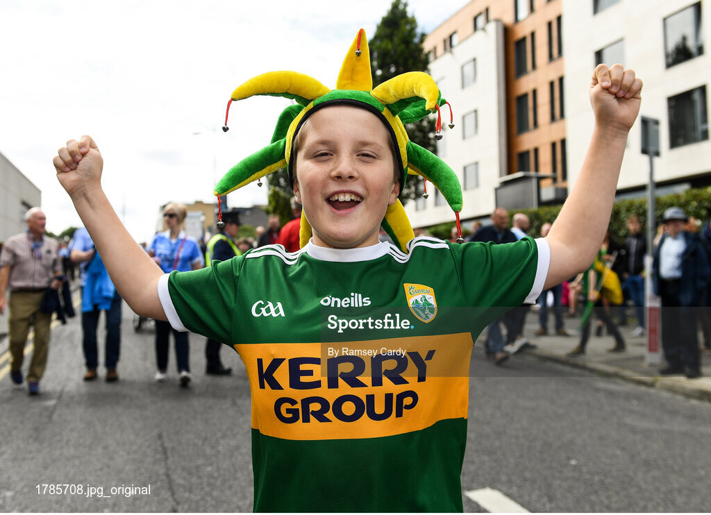 1 September 2019; Young Kerry supporter Jaiden Foley from Farranfore, Kerry before  the GAA Football All-Ireland Senior Championship Final match between Dublin and Kerry at Croke Park in Dublin. Photo by Ramsey Cardy/Sportsfile