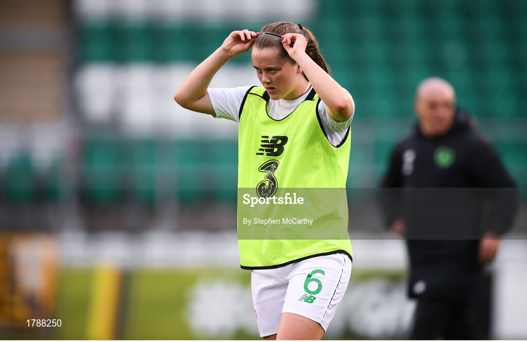 3 September 2019; Tyler Toland of Republic of Ireland prior to the UEFA Women's 2021 European Championships Qualifier - Group I match between Republic of Ireland and Montenegro at Tallaght Stadium in Dublin. Photo by Stephen McCarthy/Sportsfile