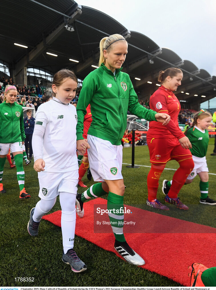 3 September 2019; Diane Caldwell of Republic of Ireland during the UEFA Women's 2021 European Championships Qualifier Group I match between Republic of Ireland and Montenegro at Tallaght Stadium in Dublin. Photo by Stephen McCarthy/Sportsfile