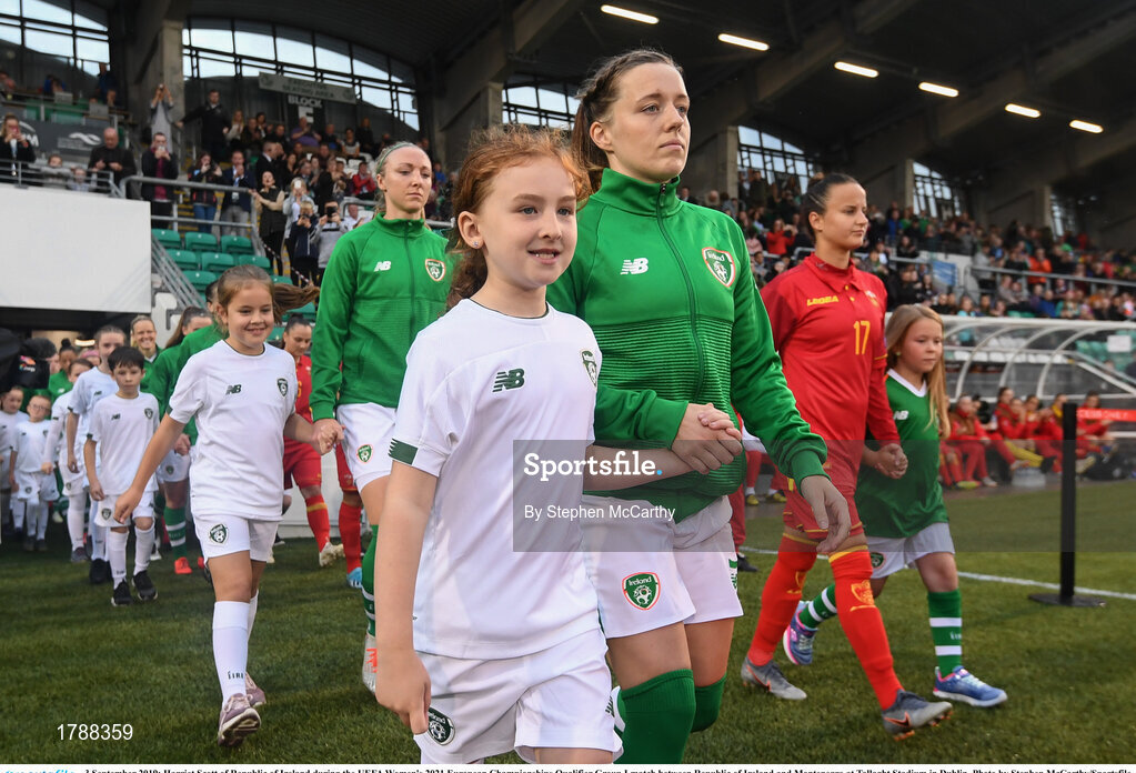 3 September 2019; Harriet Scott of Republic of Ireland during the UEFA Women's 2021 European Championships Qualifier Group I match between Republic of Ireland and Montenegro at Tallaght Stadium in Dublin. Photo by Stephen McCarthy/Sportsfile