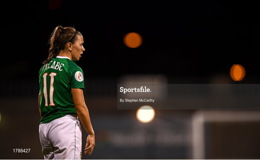 3 September 2019; Katie McCabe of Republic of Ireland during the UEFA Women's 2021 European Championships Qualifier Group I match between Republic of Ireland and Montenegro at Tallaght Stadium in Dublin. Photo by Stephen McCarthy/Sportsfile