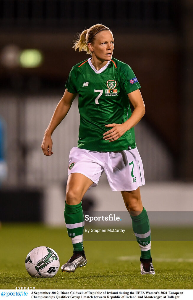 3 September 2019; Diane Caldwell of Republic of Ireland during the UEFA Women's 2021 European Championships Qualifier Group I match between Republic of Ireland and Montenegro at Tallaght Stadium in Dublin. Photo by Stephen McCarthy/Sportsfile