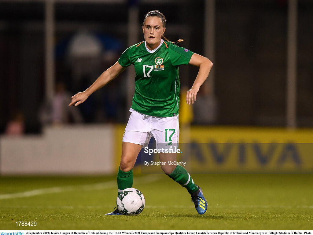 3 September 2019; Jessica Gargan of Republic of Ireland during the UEFA Women's 2021 European Championships Qualifier Group I match between Republic of Ireland and Montenegro at Tallaght Stadium in Dublin. Photo by Stephen McCarthy/Sportsfile
