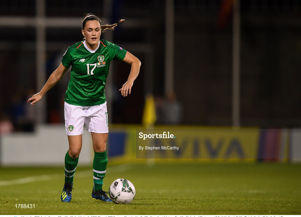3 September 2019; Jessica Gargan of Republic of Ireland during the UEFA Women's 2021 European Championships Qualifier Group I match between Republic of Ireland and Montenegro at Tallaght Stadium in Dublin. Photo by Stephen McCarthy/Sportsfile