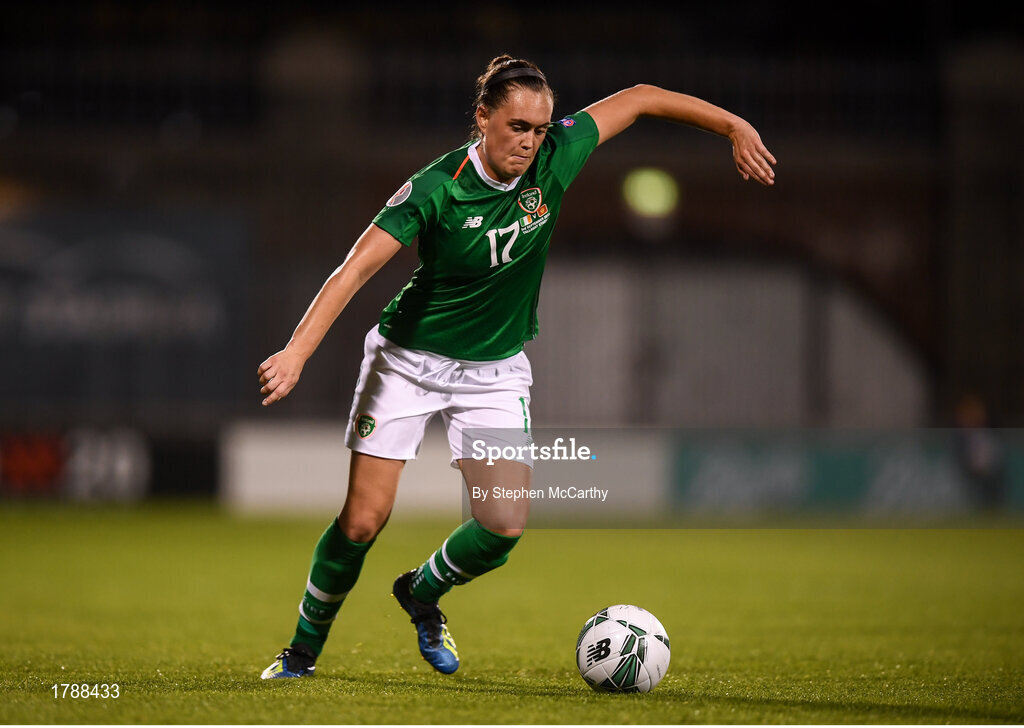 3 September 2019; Jessica Gargan of Republic of Ireland during the UEFA Women's 2021 European Championships Qualifier Group I match between Republic of Ireland and Montenegro at Tallaght Stadium in Dublin. Photo by Stephen McCarthy/Sportsfile