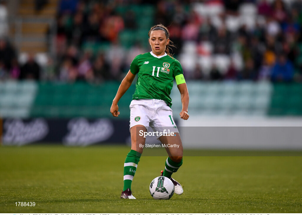 3 September 2019; Katie McCabe of Republic of Ireland during the UEFA Women's 2021 European Championships Qualifier Group I match between Republic of Ireland and Montenegro at Tallaght Stadium in Dublin. Photo by Stephen McCarthy/Sportsfile