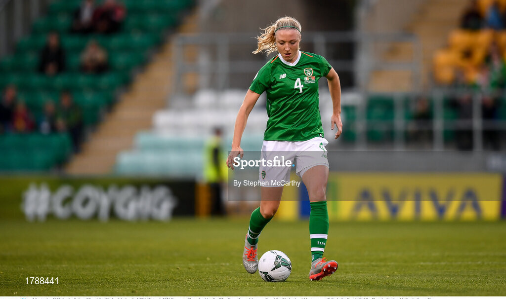 3 September 2019; Louise Quinn of Republic of Ireland during the UEFA Women's 2021 European Championships Qualifier Group I match between Republic of Ireland and Montenegro at Tallaght Stadium in Dublin. Photo by Stephen McCarthy/Sportsfile