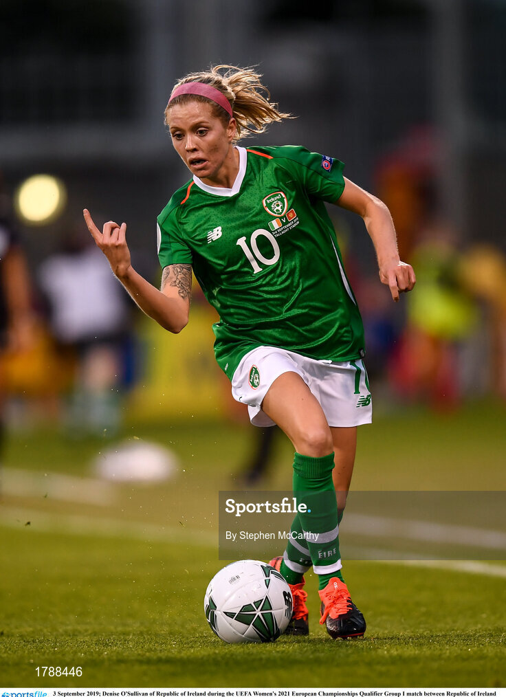 3 September 2019; Denise O'Sullivan of Republic of Ireland during the UEFA Women's 2021 European Championships Qualifier Group I match between Republic of Ireland and Montenegro at Tallaght Stadium in Dublin. Photo by Stephen McCarthy/Sportsfile