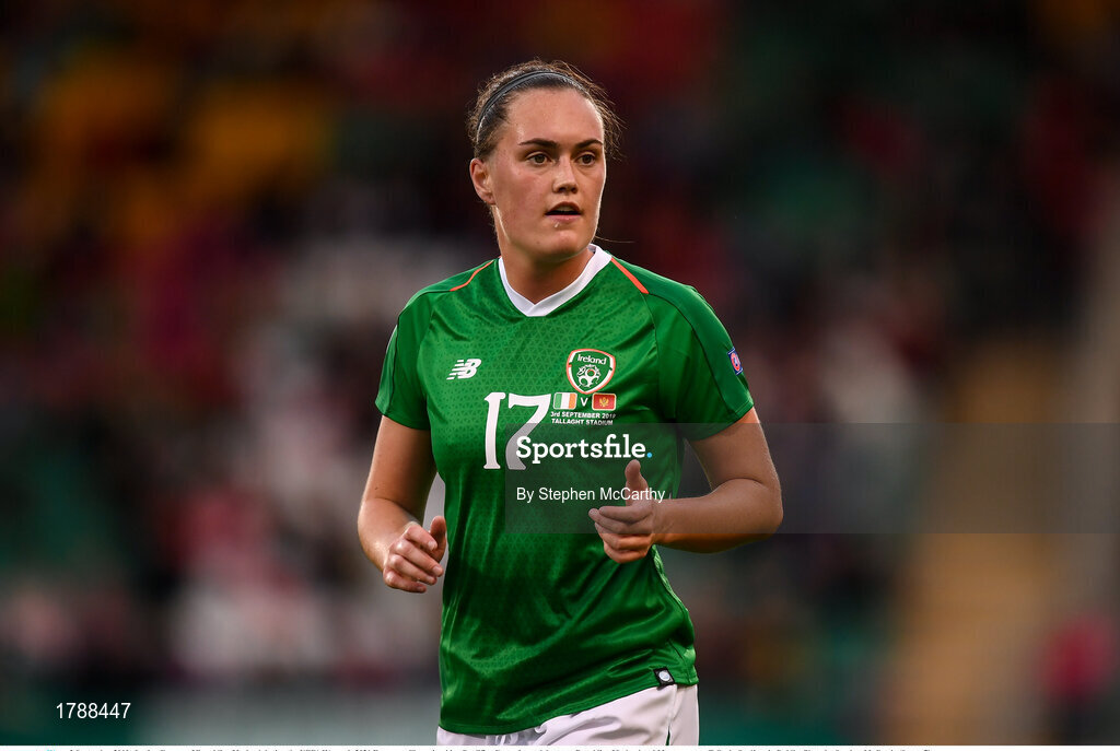 3 September 2019; Jessica Gargan of Republic of Ireland during the UEFA Women's 2021 European Championships Qualifier Group I match between Republic of Ireland and Montenegro at Tallaght Stadium in Dublin. Photo by Stephen McCarthy/Sportsfile