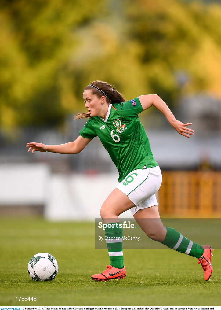 3 September 2019; Tyler Toland of Republic of Ireland during the UEFA Women's 2021 European Championships Qualifier Group I match between Republic of Ireland and Montenegro at Tallaght Stadium in Dublin. Photo by Stephen McCarthy/Sportsfile
