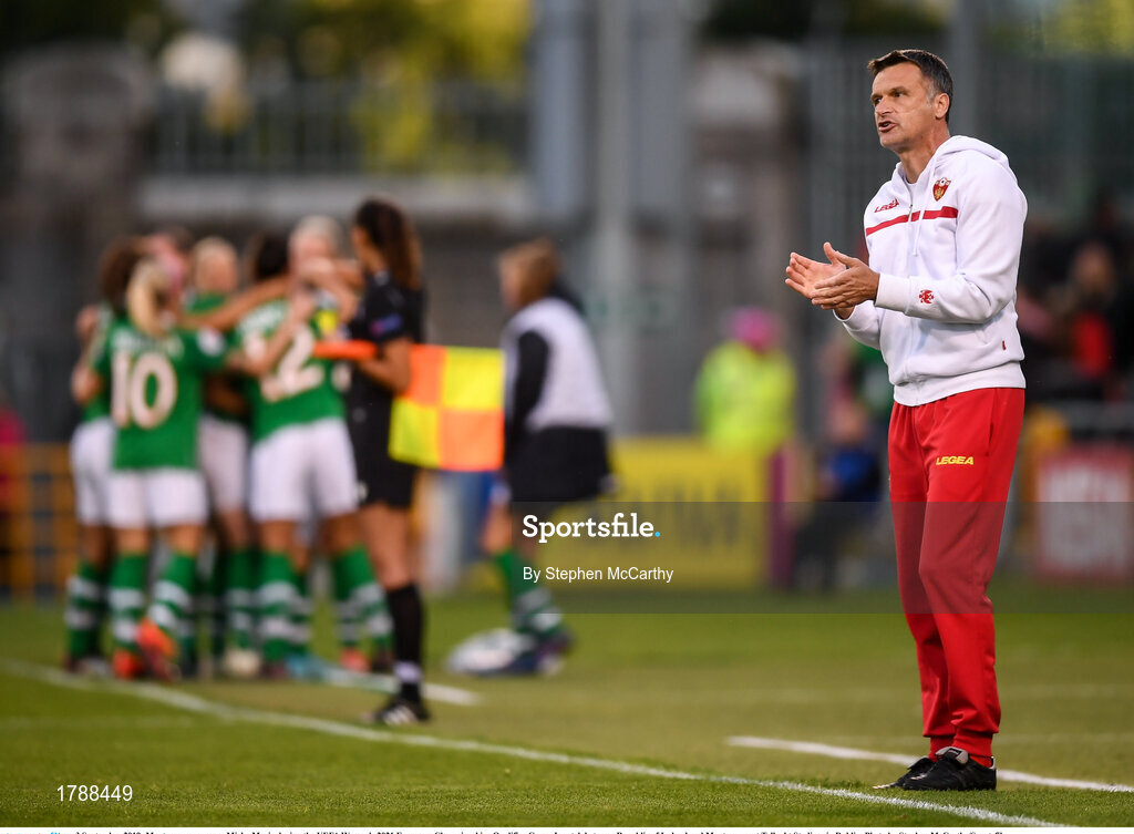 3 September 2019; Montenegro manager Mirko Maric during the UEFA Women's 2021 European Championships Qualifier Group I match between Republic of Ireland and Montenegro at Tallaght Stadium in Dublin. Photo by Stephen McCarthy/Sportsfile