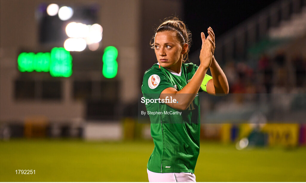 3 September 2019; Katie McCabe of Republic of Ireland following the UEFA Women's 2021 European Championships Qualifier Group I match between Republic of Ireland and Montenegro at Tallaght Stadium in Dublin. Photo by Stephen McCarthy/Sportsfile