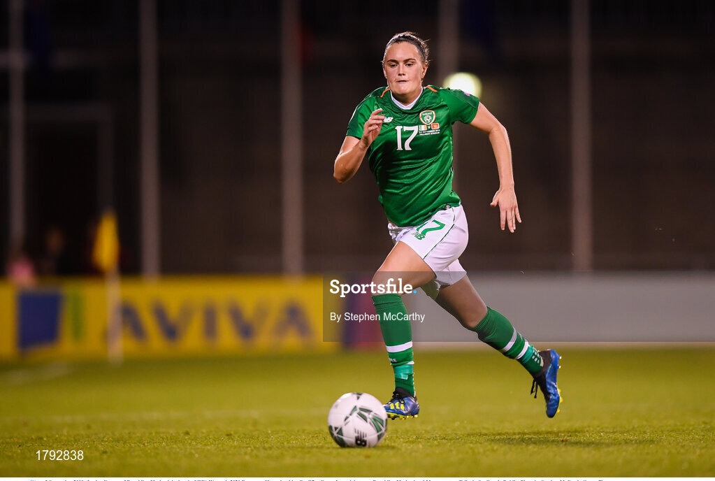 3 September 2019; Jessica Gargan of Republic of Ireland during the UEFA Women's 2021 European Championships Qualifier Group I match between Republic of Ireland and Montenegro at Tallaght Stadium in Dublin. Photo by Stephen McCarthy/Sportsfile