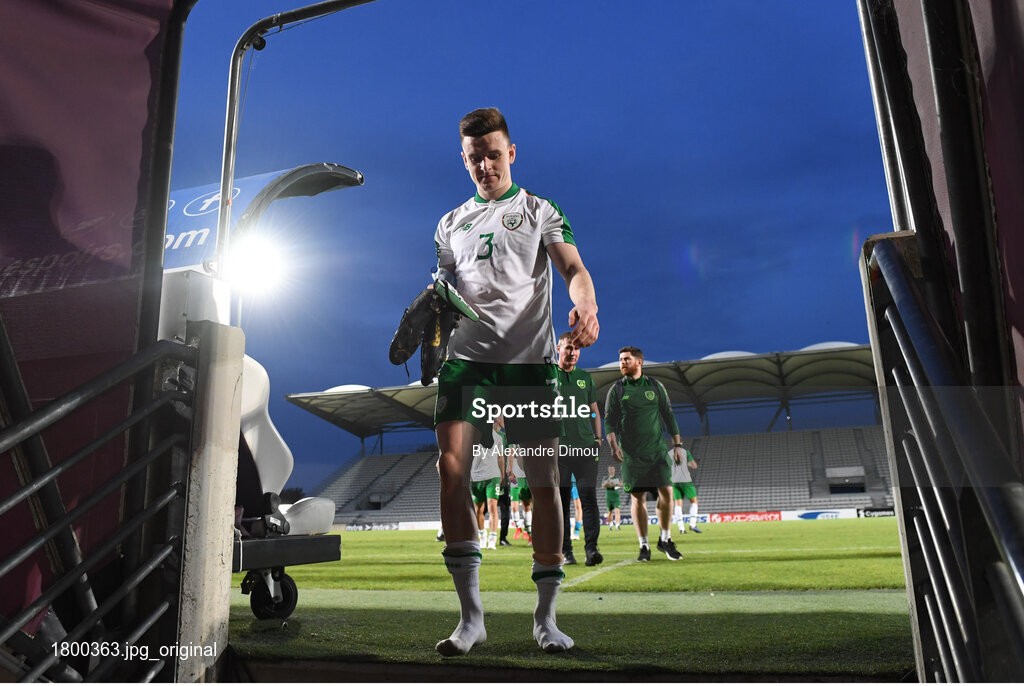 6 June 2019; Darragh Leahy of Ireland leaves the pitch following the 2019 Maurice Revello Toulon Tournament match between Mexico and Republic of Ireland at Parsemain in Fos-sur-Mer, France. Photo by Alexandre Dimou/Sportsfile