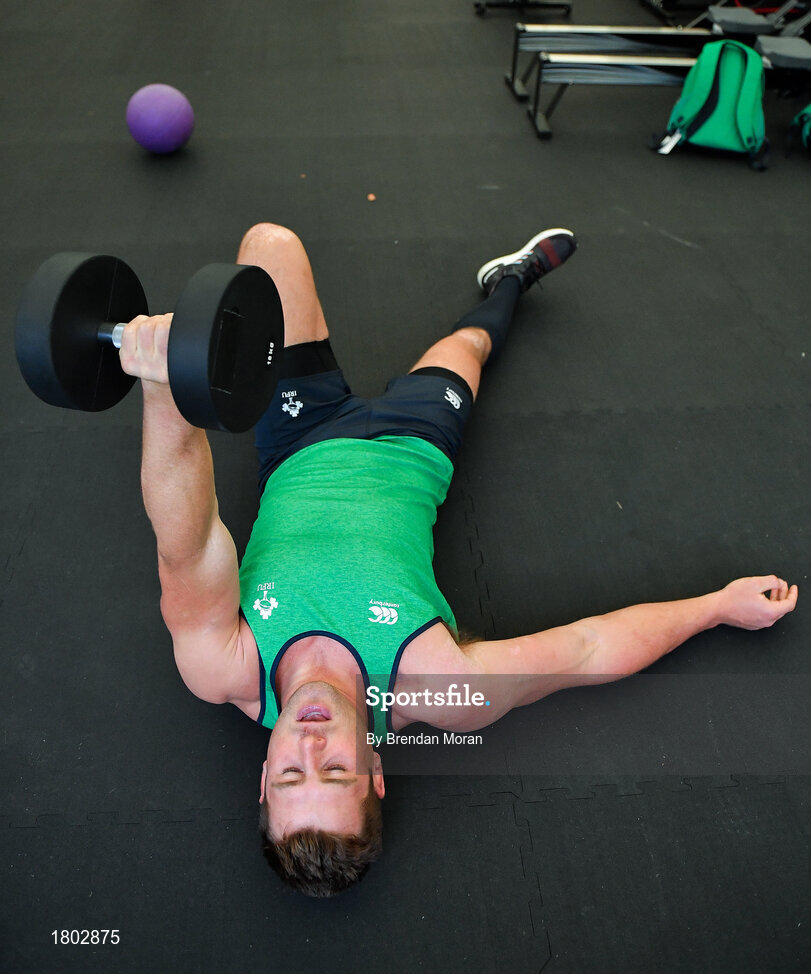 24 September 2019; CJ Stander during an Ireland Rugby gym session at the Yumeria Sports Grounds in Iwata, Shizuoka Prefecture, Japan. Photo by Brendan Moran/Sportsfile