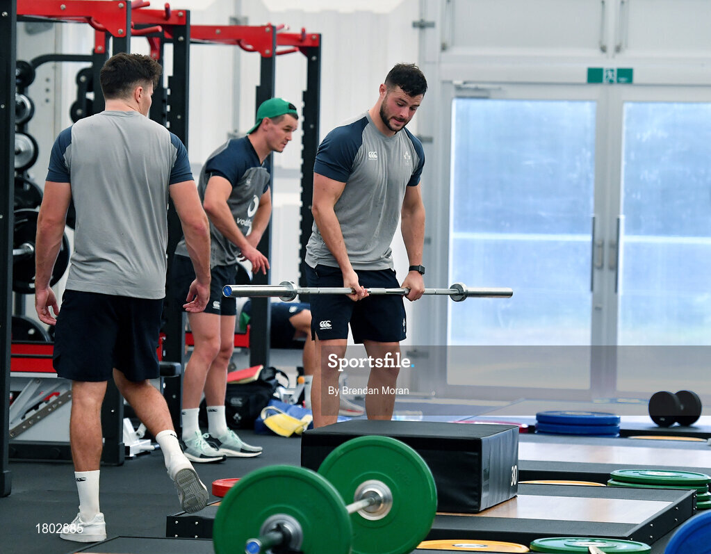 24 September 2019; Robbie Henshaw during an Ireland Rugby gym session at the Yumeria Sports Grounds in Iwata, Shizuoka Prefecture, Japan. Photo by Brendan Moran/Sportsfile