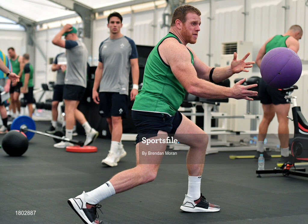 24 September 2019; Sean Cronin during an Ireland Rugby gym session at the Yumeria Sports Grounds in Iwata, Shizuoka Prefecture, Japan. Photo by Brendan Moran/Sportsfile
