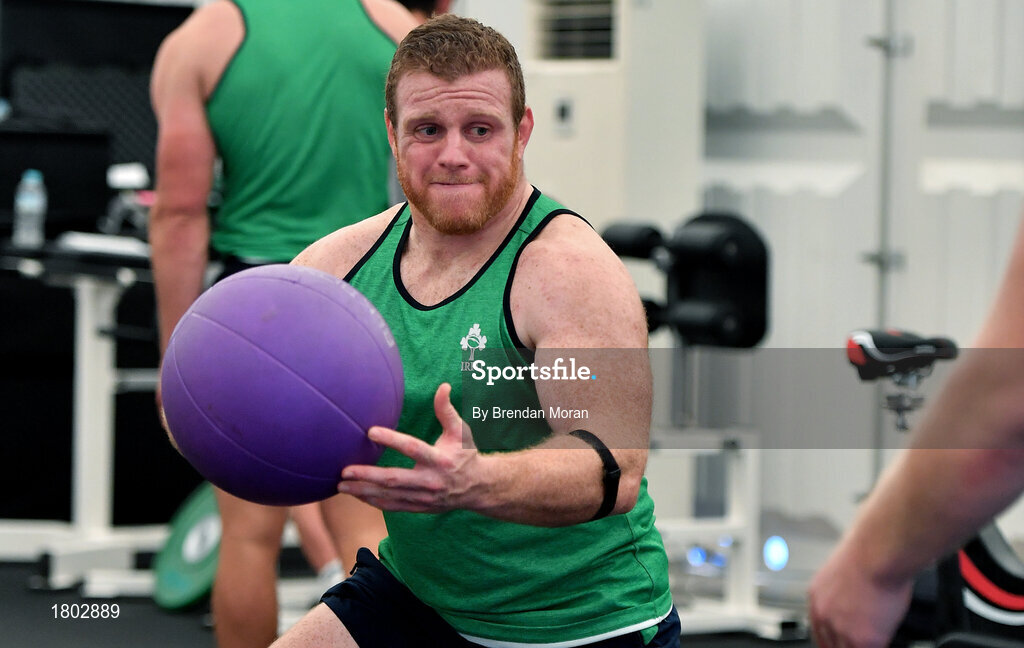 24 September 2019; Sean Cronin during an Ireland Rugby gym session at the Yumeria Sports Grounds in Iwata, Shizuoka Prefecture, Japan. Photo by Brendan Moran/Sportsfile