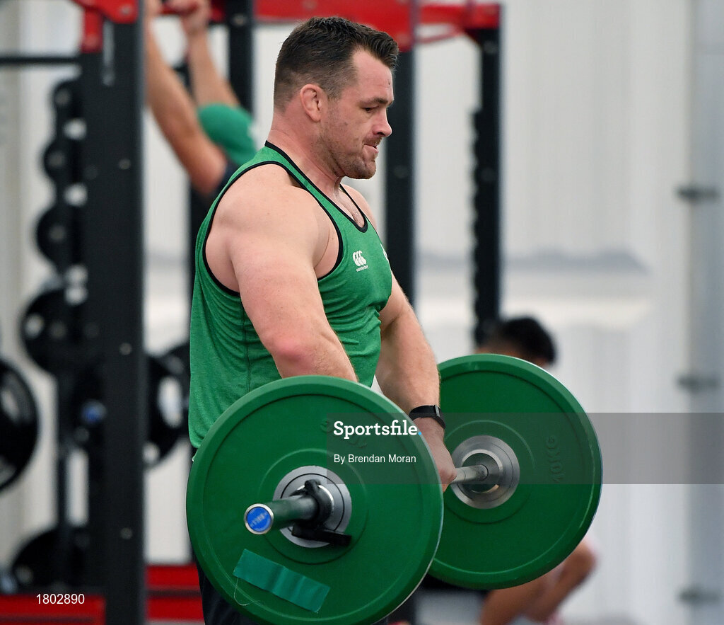 24 September 2019; Cian Healy during an Ireland Rugby gym session at the Yumeria Sports Grounds in Iwata, Shizuoka Prefecture, Japan. Photo by Brendan Moran/Sportsfile