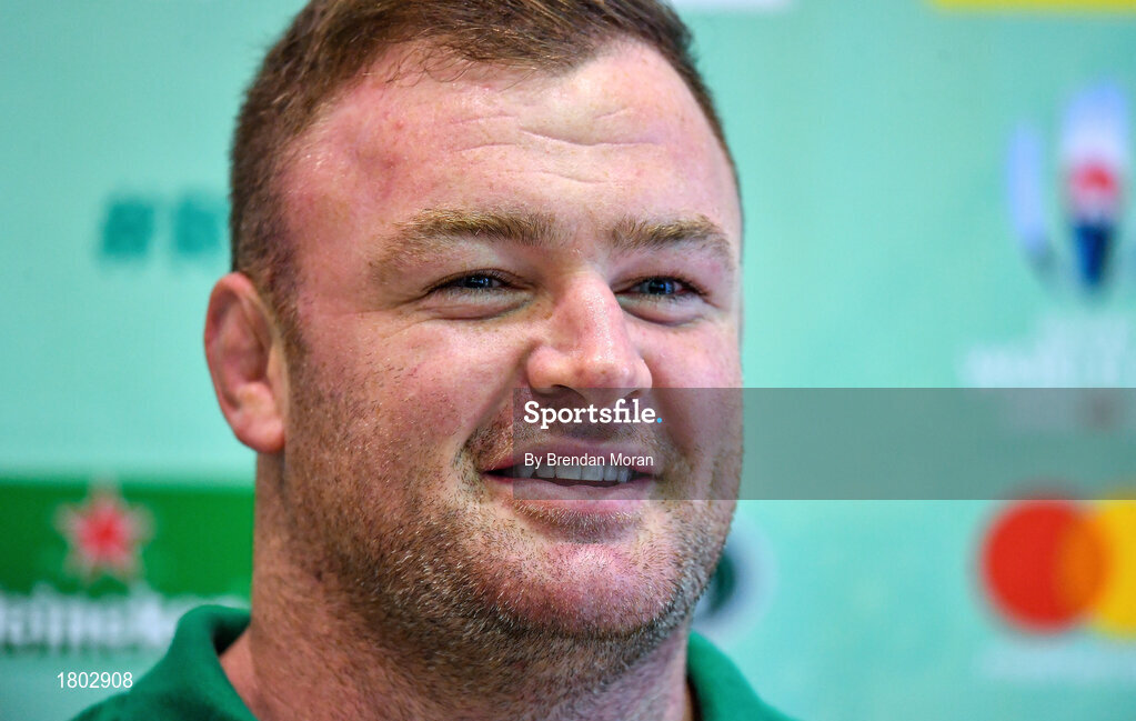 24 September 2019; Dave Kilcoyne during an Ireland Rugby press conference at the Yumeria Sports Grounds in Iwata, Shizuoka Prefecture, Japan. Photo by Brendan Moran/Sportsfile