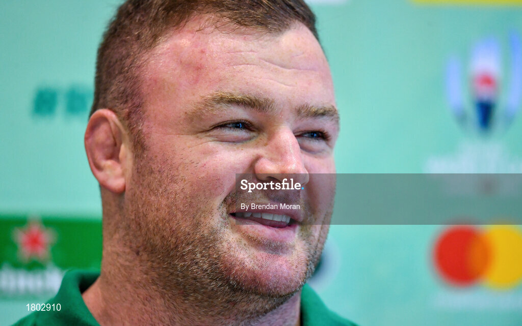 24 September 2019; Dave Kilcoyne during an Ireland Rugby press conference at the Yumeria Sports Grounds in Iwata, Shizuoka Prefecture, Japan. Photo by Brendan Moran/Sportsfile