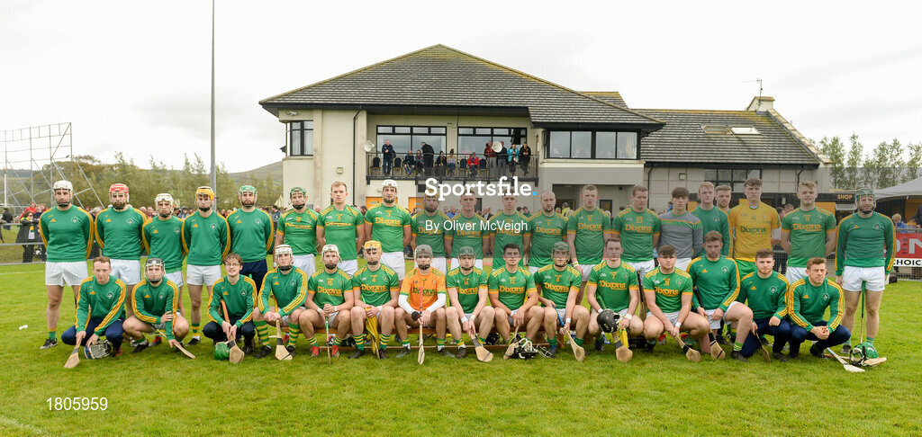 29 September 2019; The Dunloy squad before the Antrim County Senior Club Hurling Final match between Cushendall Ruairí Óg and Dunloy at Ballycastle in Antrim. Photo by Oliver McVeigh/Sportsfile