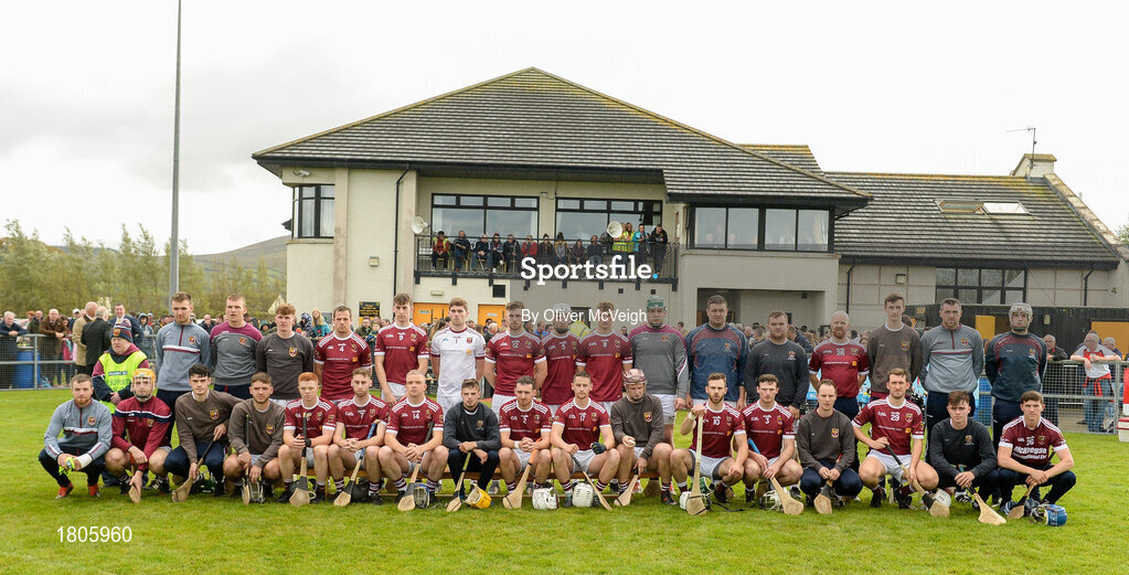 29 September 2019; The Cushendall Ruairí Óg squad before the Antrim County Senior Club Hurling Final match between Cushendall Ruairí Óg and Dunloy at Ballycastle in Antrim. Photo by Oliver McVeigh/Sportsfile