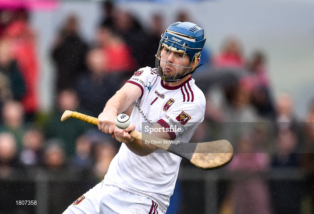 29 September 2019; Conor McAllister of Cushendall Ruairí Óg during the Antrim County Senior Club Hurling Final match between Cushendall Ruairí Óg and Dunloy at Ballycastle in Antrim. Photo by Oliver McVeigh/Sportsfile