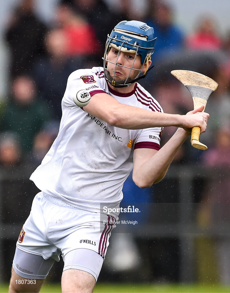 29 September 2019; Conor McAllister of Cushendall Ruairí Óg during the Antrim County Senior Club Hurling Final match between Cushendall Ruairí Óg and Dunloy at Ballycastle in Antrim. Photo by Oliver McVeigh/Sportsfile