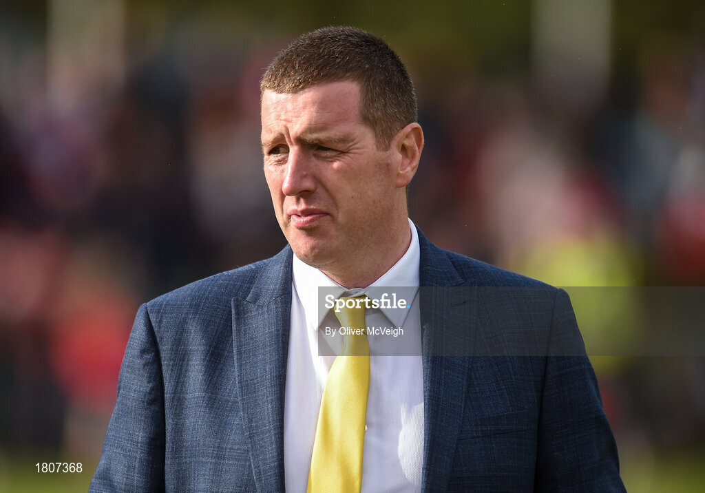29 September 2019; Ciaran McCavana Antrim GAA Chairman during half time in the Antrim County Senior Club Hurling Final match between Cushendall Ruairí Óg and Dunloy at Ballycastle in Antrim. Photo by Oliver McVeigh/Sportsfile