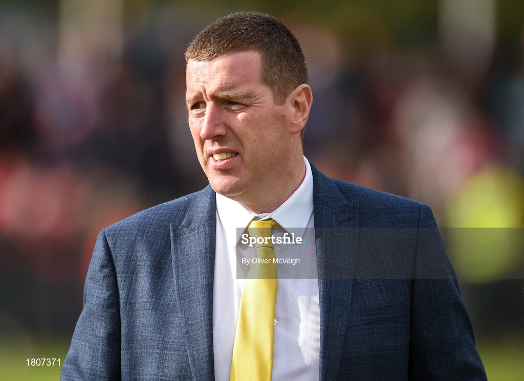 29 September 2019; Ciaran McCavana Antrim GAA Chairman during half time in the Antrim County Senior Club Hurling Final match between Cushendall Ruairí Óg and Dunloy at Ballycastle in Antrim. Photo by Oliver McVeigh/Sportsfile