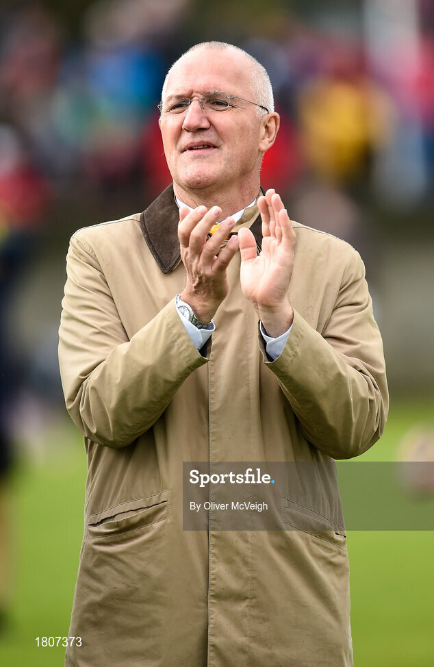 29 September 2019; Ciaran Barr a member of the Antrim All Ireland Senior Hurling final team of 1989 that were honoured during half time in the Antrim County Senior Club Hurling Final match between Cushendall Ruairí Óg and Dunloy at Ballycastle in Antrim. Photo by Oliver McVeigh/Sportsfile