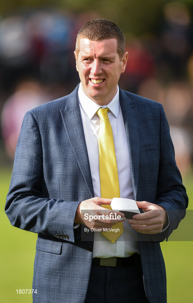 29 September 2019; Ciaran McCavana Antrim GAA Chairman during half time in the Antrim County Senior Club Hurling Final match between Cushendall Ruairí Óg and Dunloy at Ballycastle in Antrim. Photo by Oliver McVeigh/Sportsfile