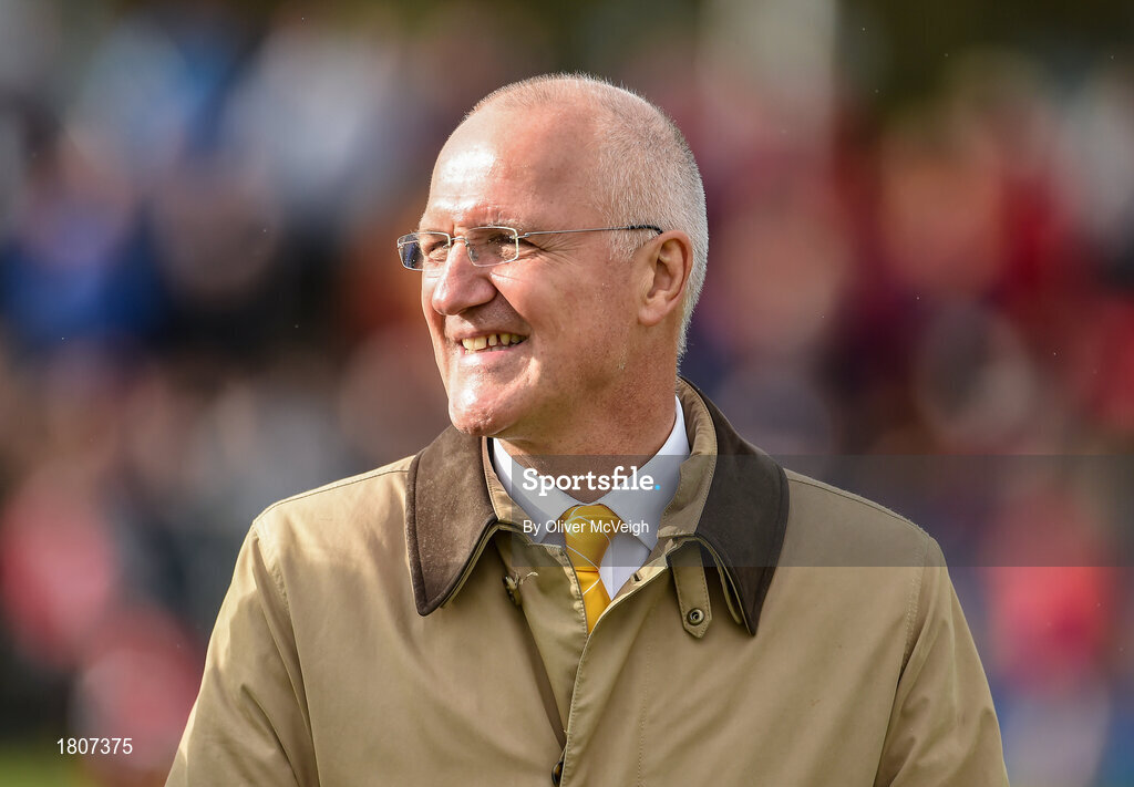 29 September 2019; Ciaran Barr a member of the Antrim All Ireland Senior Hurling final team of 1989 that were honoured during half time in the Antrim County Senior Club Hurling Final match between Cushendall Ruairí Óg and Dunloy at Ballycastle in Antrim. Photo by Oliver McVeigh/Sportsfile