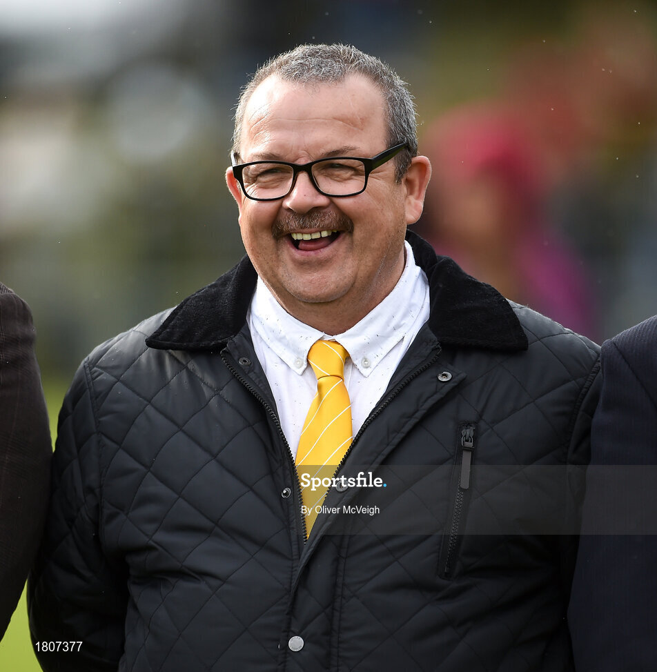 29 September 2019; Olcan McFetridge a member of the Antrim All Ireland Senior Hurling final team of 1989 that were honoured during half time in the Antrim County Senior Club Hurling Final match between Cushendall Ruairí Óg and Dunloy at Ballycastle in Antrim. Photo by Oliver McVeigh/Sportsfile